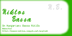 miklos bassa business card